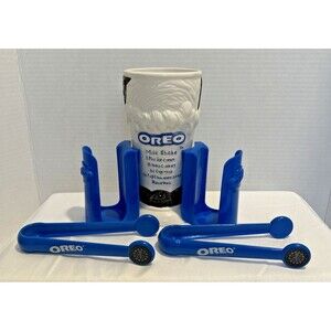 Vintage Oreo Milk Shake Mug Nabisco Houston Harvest Blue Tongs Cup Holder Lot